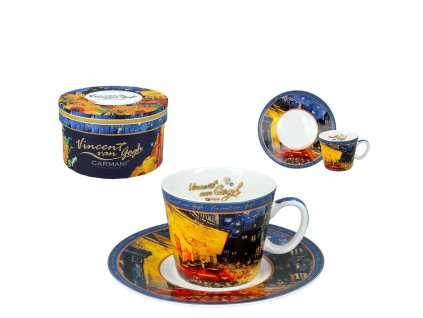 Šálek s podšálkem na espresso 100 ml - Vincent van Gogh - Terasa noční kavárny