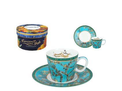 Šálek s podšálkem na espresso 100 ml - Vincent van Gogh - Květy mandloně