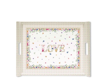 Podnos 52 x 37 cm z pevného plastu s úchyty - Kvetoucí láska