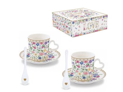 Šálek s podšálkem 100 ml na espresso - Easy Life - Kvetoucí láska