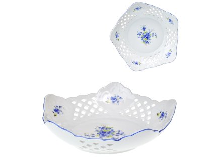 Mísa pětihranná prolamovaná 19 cm pomněnky