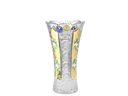 Váza 20,5 cm bohatý brus 500PK + zlato s vysokým smaltem