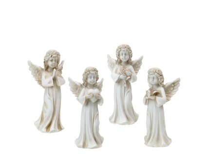 Anděl 8,3 cm nature - souprava 4 druhů