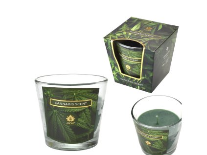 Vonná svíčka 120 g ve skle - Canabis scent (vůně: konopí )