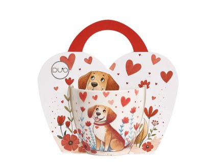 Hrnek 460 ml v srdci - Psí láska