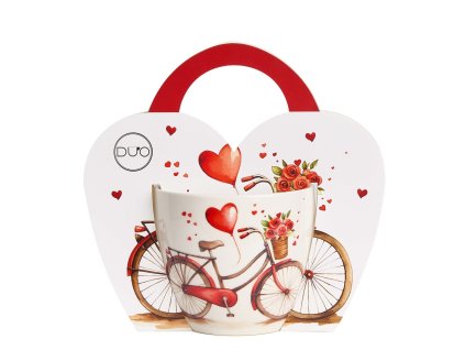 Hrnek 460 ml v srdci - Láska na kole