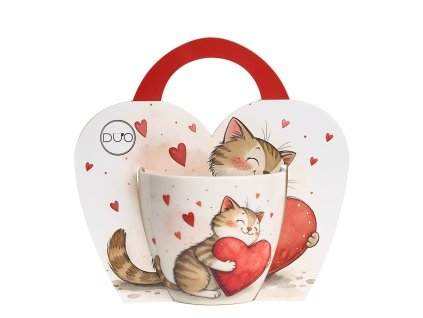 Hrnek 460 ml v srdci - Kotě s velkým srdcem