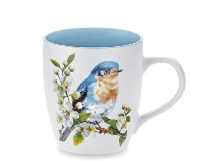 Hrnek Big 740 ml s ptáčkem modrý vnitřek