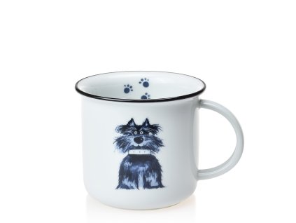 Hrnek Tina porcelánový plecháček 250 ml - pes Bafík