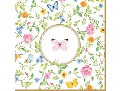 Papírové ubrousky 33 x 22 cm - Tančící motýli - 20 ks v balení