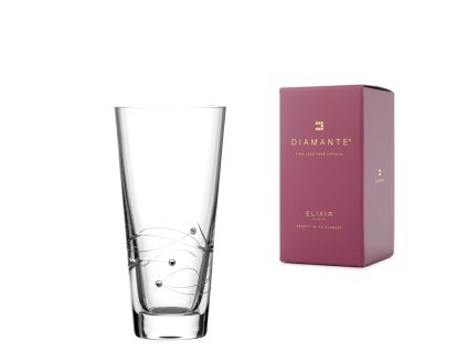 Váza 25 cm Conical Spiral s křišťály Diamante®