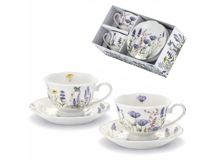 Šálek s podšálkem 180 ml - rozkvetlá louka - sada 2 ks