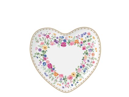 Porcelánový talířek srdce 20 x 19 cm - Kvetoucí láska