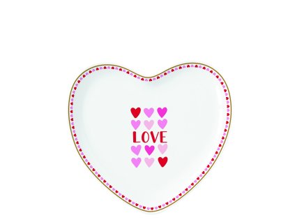 Porcelánový talířek srdce 20 x 19 cm - Malá srdíčka