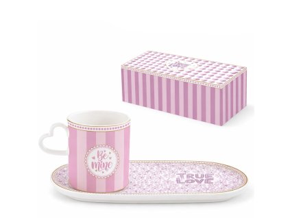 Snídaňová souprava 320 ml - Easy Life - Malá srdíčka pink