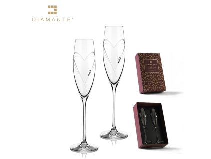 Sklenice flétny na sekt 215 ml Heart Lite - sada 2 ks