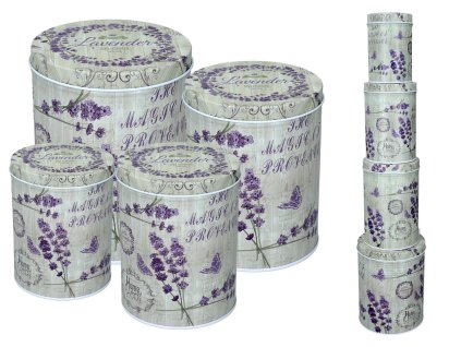 Sada 4 plechových dóz Levandule