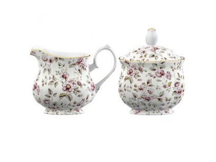 Porcelánová mléčenka a cukřenka White Floral