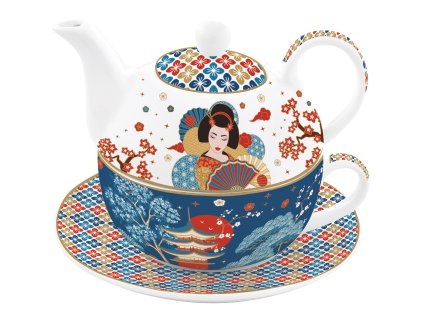 Easy Life - Porcelánová konvička s hrnkem Tokyo v dárkové krabičce - 350 ml