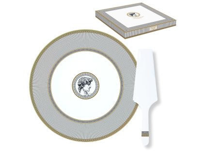 Talíř na dort 32 cm s lopatkou - Easy Life - Palladium