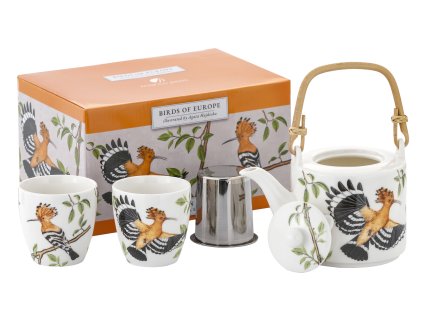 Čajová sada Konvička se sítkem 600 ml šálky 2 x 150 ml Dudek chocholatý