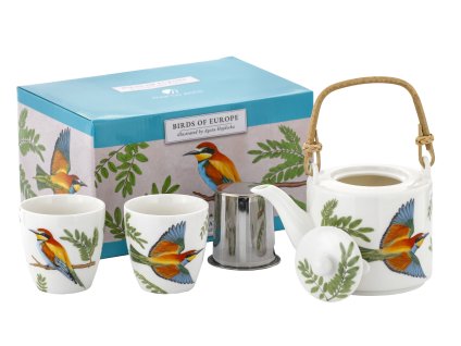 Čajová sada Konvička se sítkem 600 ml šálky 2 x 150 ml Vlha pestrá