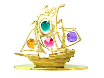 Loď barevné křišťály křišťál gold