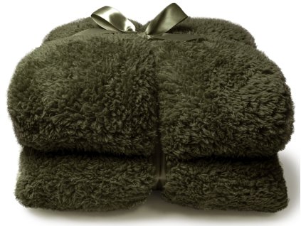 Unique Living - Heboučká deka Teddy zelená - 150×200 cm