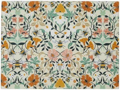 UW - Skleněné krájecí prkénko Bee Bloom - 40 x 30 cm