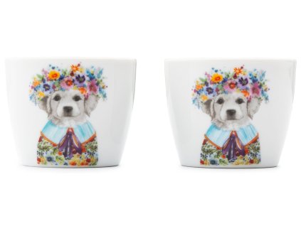 Kitchen Craft - Sada dvou porcelánových kalíšků na vajíčka Tipperleyhill - 5 × 5 × 4 cm