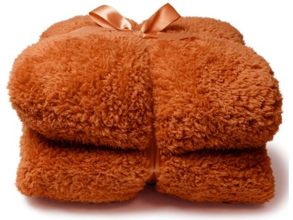 Unique Living - Heboučká deka Teddy oranžová - 150 × 200 cm