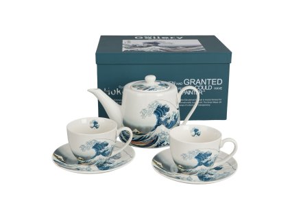 DP - Sada džbánu 900 ml s infuzérem a 2 šálky 270 ml s podšálky THE GREAT WAVE Hokusai