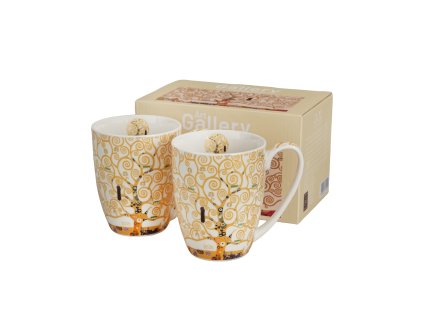 DP - Sada 2 ks hrnky 360 ml G. Klimt strom života Ecru v dárkovém balení