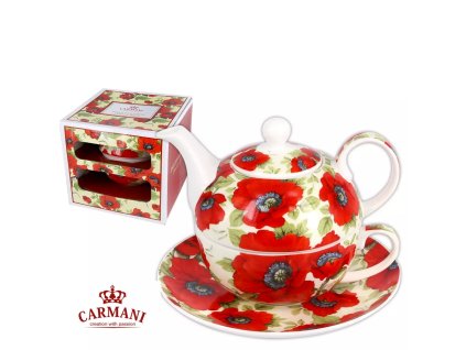 Konvička na čaj 450 ml - tea for one - Vlčí máky