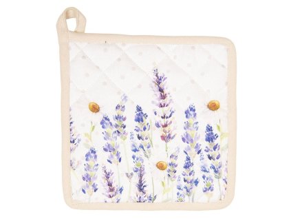 Clayre & Eef - Podložka pod hrnec nebo chňapka LAVENDER FIELDS - 20*20 cm