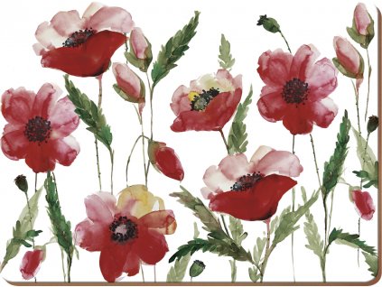 Korkové prostírání Watercolour Poppies malé