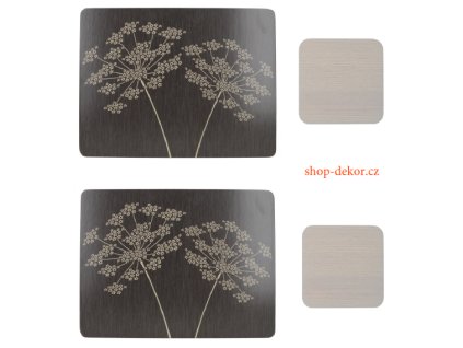 20ti dílná sada korkového prostírání Silhouette-Naturals Wood