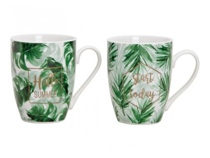 G.WURM - Sada porcelánových hrníčků TROPICAL LEAF - 2 * 345 ml