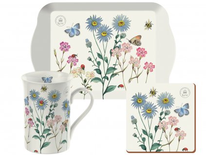 Creative Tops - Porcelánový hrnek s táckem Meadow Bugs /21*8,4*14,5 cm/