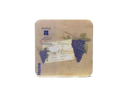 Korkové prostírání S/4ks 137 Hrozny červ. vína - malé /10,5*10,5 cm/