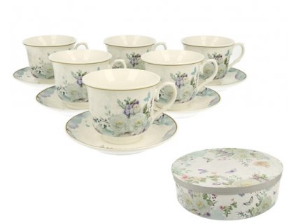 Easy Life - SARA - Sada 6ks porcelánový šálek s podšálkem v boxu - 6*250ml