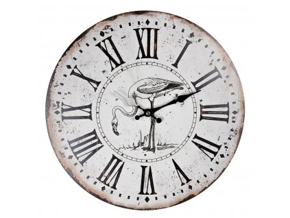 Clayre & Eef - Nástěnné hodiny BIRD - Ø 34*1 cm / 1*AA