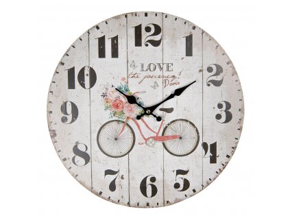 Clayre & Eef - Nástěnné hodiny LOVE - Ø 34*1 cm / 1*AA