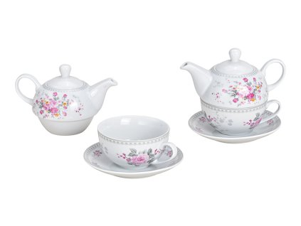 G.WURM - Porcelánová čajová souprava pro jednoho ROSE - konvička 400 ml, šálek 200 ml