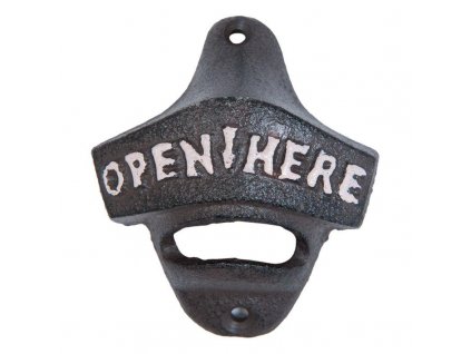 Clayre & Eef - Otvírák na korunkové uzávěry OPEN HERE - 7*3*8 cm