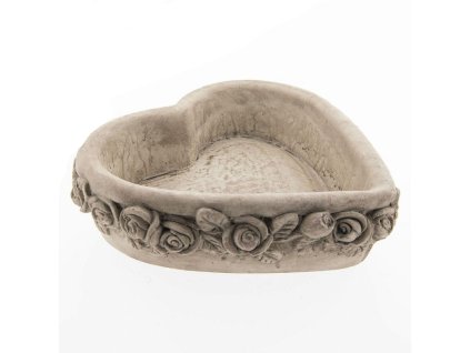 Clayre & Eef - Obal na květináč HEART srdce lemované růžemi - 27*27*9 cm