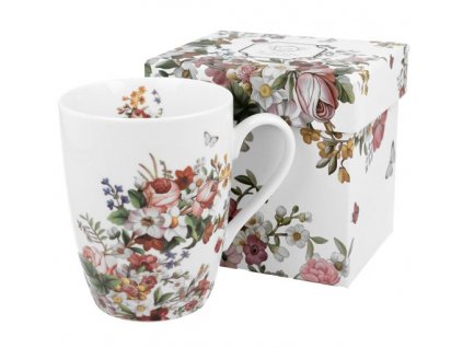 VINTAGE FLOWERS-WHITE - Porcelánový hrnek bullet 360ml v boxu