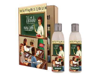 Dárkové balení pro učitele - kniha - sprchový gel 200 ml + olejová lázeň 200 ml