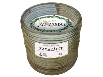 Vonná svíčka FRESH FLOWERS ve skleničce s nápisem Skvělé kamarádce - 110 g