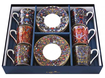 Easy Life - Porcelánové šálky a podšálky na kávu Floral Chintz - 6*100 ml